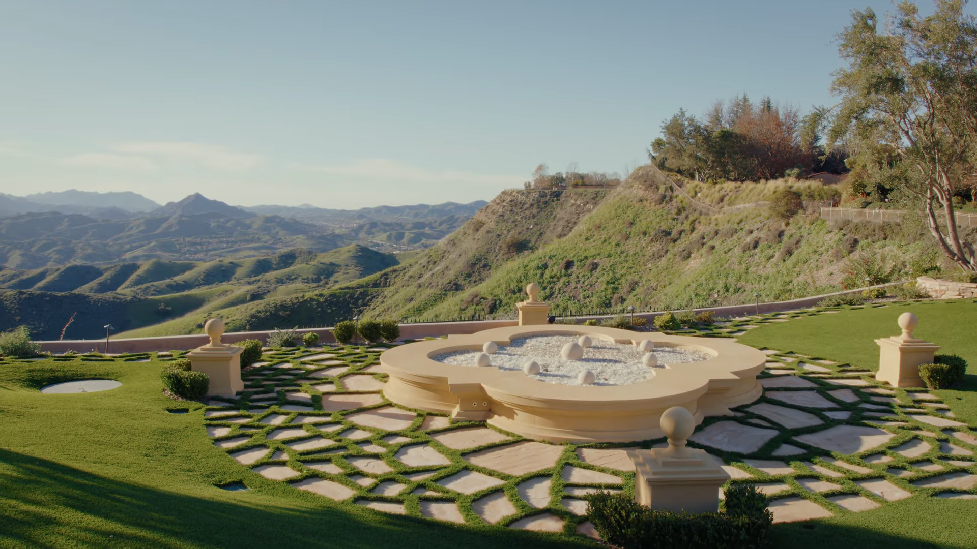 Maintained fountain area and surrounding property presentation